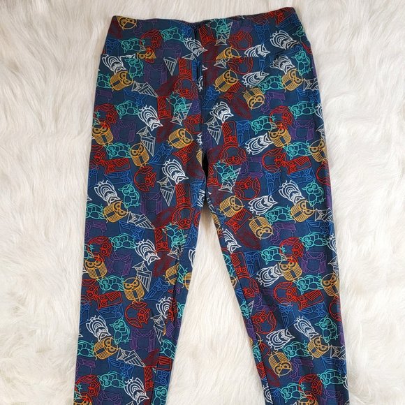 LuLaRoe OS Leggings - Blue with Owls - Picture 1 of 2